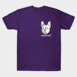 French Bulldog Frenchie Mama White Font T-Shirt